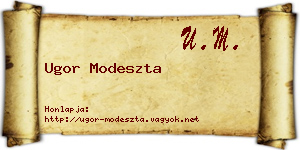 Ugor Modeszta névjegykártya